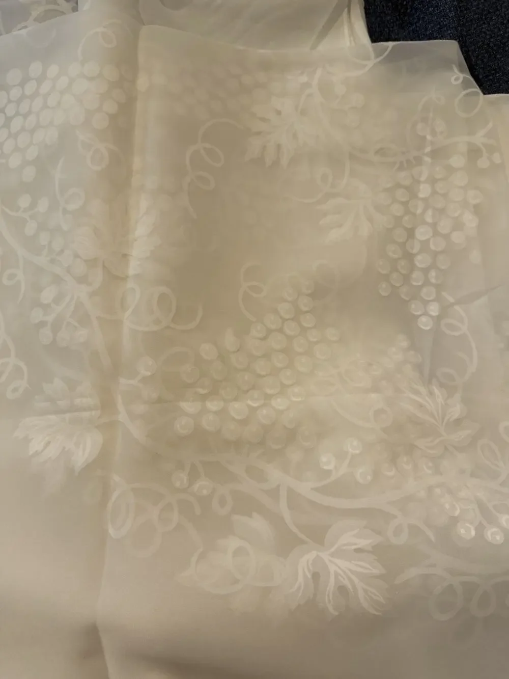 Lot 2 NWT JABARA SONS 54x90 CUTWORK TABLECLOTH Floral Calfat Long Rectangle Mcm